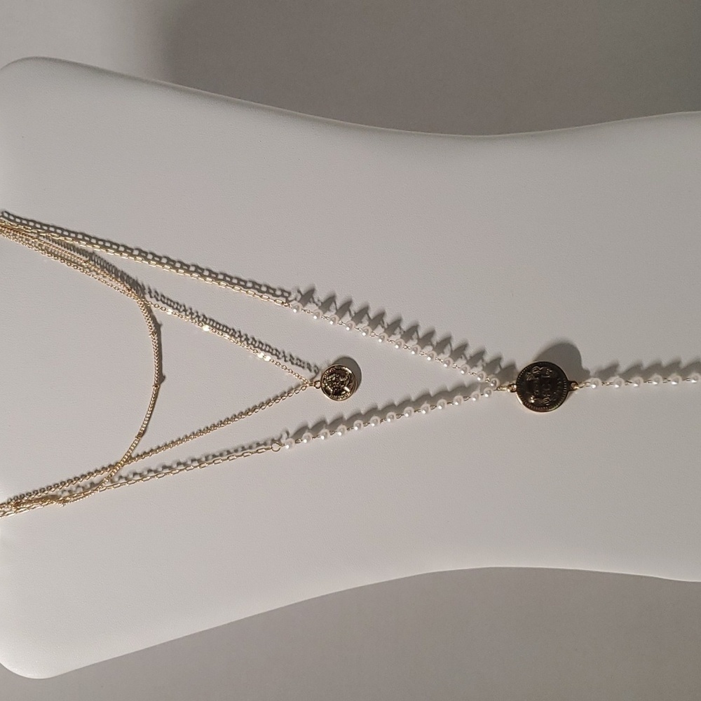Layered chain necklace Multi Pendant
